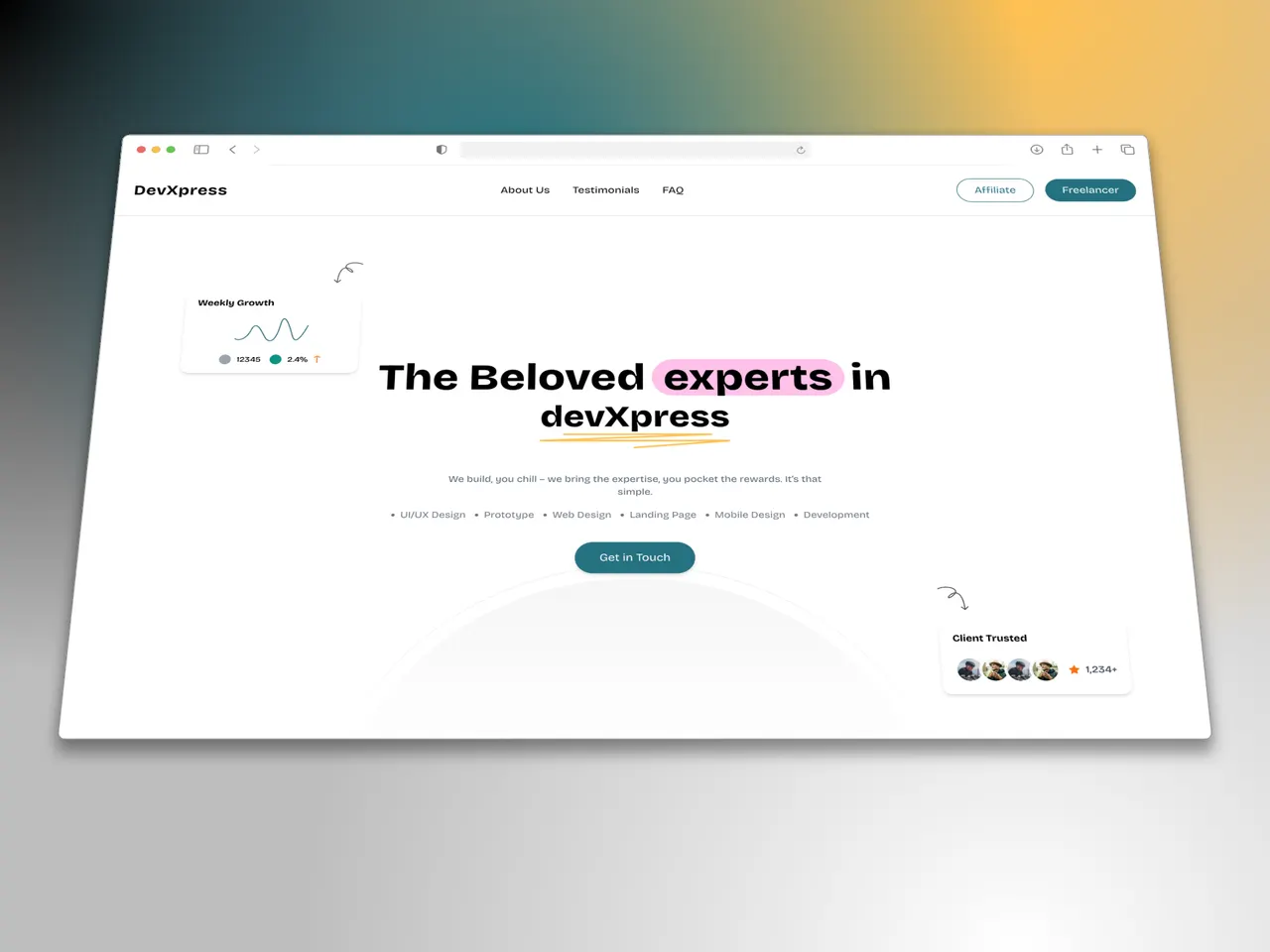 DevXpress: Agency landing page